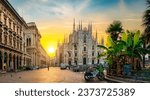 Milan Piazza Del Duomo at Sunrise, Italy