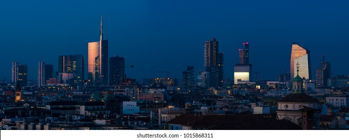 Milan Skyline By Night