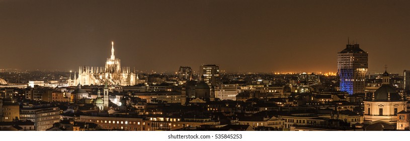 Milan Skyline By Night