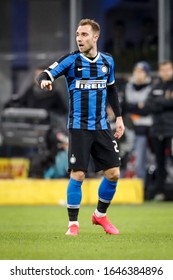 Milan, Stadium Meazza In San Siro. Coppa Italia 2019/20, Inter Vs Napoli 0-1. Christian Eriksen, Inter.