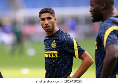 Milano, Italy. 19th September 2020. Friendly Match.  Fc Internazionale Vs Pisa Uc. Achraf Hakimi Of FC Internazionale  