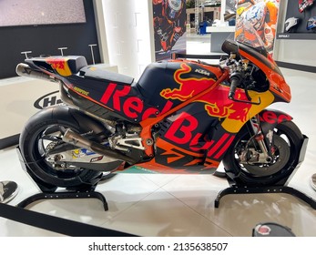 Milano, Italy - 2021 11 27: Eicma Milano Bike Expo Ktm MotoGp Miguel Oliverira. High Quality Photo