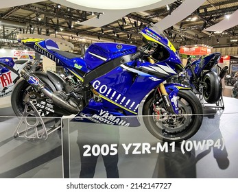 Milano, Italy - 2021 11 27: Eicma Milano Bike Expo Yamaha MotoGp Valentino Rossi 46 M1. High Quality Photo