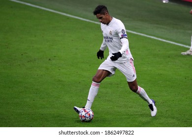 Milano, Italy. 25th November 2020. Raphael Varane Of Real Madrid Fc   During Uefa Champions League Group B  Match Between FC Internazionale And Real Madrid Fc .