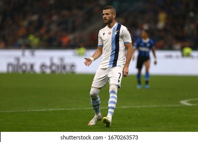 Milano, Italy. 25th September 2019. Italian Serie A. Fc Internazionale Vs Ss Lazio.  Valon Berisha Of Ss Lazio In Action