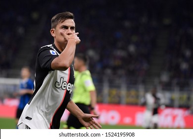Milano. Italy. 6th October 2019. Italian Serie A. Fc Internazionale vs Juventus Fc. Paulo Dybala of Juventus FC celebrate after scoring a goal  .   