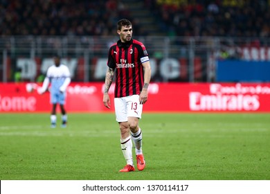 Milano, Italy - April 13,2019. Italian Serie A. Ac Milan Vs Ss Lazio.   Alessio Romagnoli Of Ac Milan.