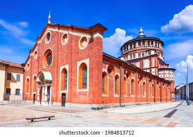 Milano, Italy. Church Santa Maria delle Grazie  in Milan, famous for hosting Leonardo da Vinci masterpiece "The Last Supper".