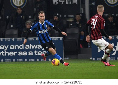 Milano, Italy, February 09 2020 Christian Eriksen (inter) In Action During FC Internazionale Vs AC Milan Italian Serie A Soccer Match