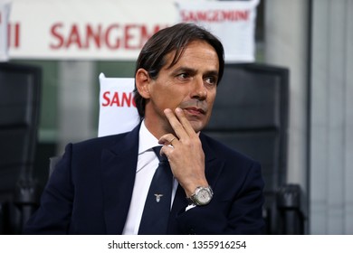 Milano, Italy - March 31, 2019. Italian Football Serie A.  Internazionale Fc Vs SS Lazio.   Simone Inzaghi, Head Coach Of SS Lazio. 