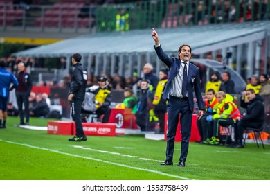 Milano, Italy, November 03 2019 Simone Inzaghi Coach (ss Lazio) During AC Milan Vs S.S. Lazio Italian Soccer Serie A Men Championship