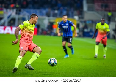 Milano, Italy, November 06 2019 Gabriel Jesus (manchester City) During Tournament Round, Group C, Atalanta Vs Manchester City Soccer Champions League Men Championship