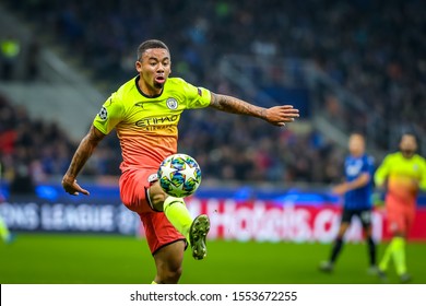 Milano, Italy, November 06 2019 Gabriel Jesus (manchester City) During Tournament Round, Group C, Atalanta Vs Manchester City Soccer Champions League Men Championship