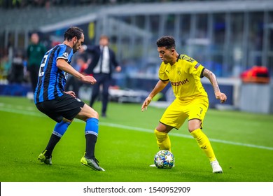 Milano, Italy, October 23 2019 Jadon Sancho (borussia Dortmund) During  Soccer Champions League Men Championship