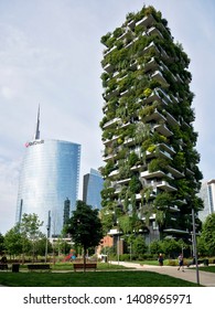 Milano May 25, 2019 - New Residential Building In Milan- Vertical Forest In Spring