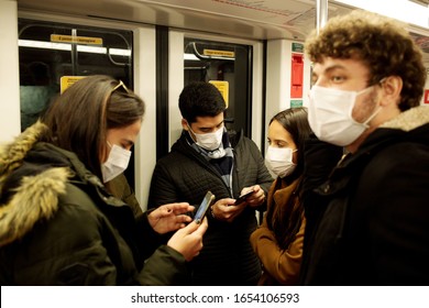 MILANO,ITALY- FEBRUARY 22, 2020: Coronavirus in Italy. Panic and protection against viruses in Milan