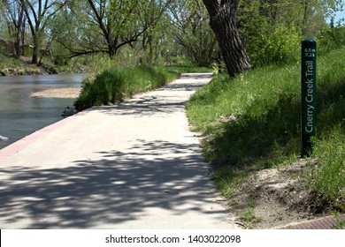 Mile 4.5 Of Cherry Creek Trail In Denver, Colorado Alongside River