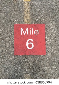 Mile 6 Race Marker