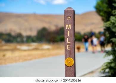 Mile Marker On A Hiking Trail, Fremont Central Park