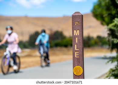 Mile Marker On A Hiking Trail, Fremont Central Park