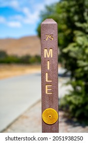 Mile Marker On A Hiking Trail, Fremont Central Park	