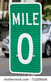 Mile Marker Zero Road Street Sign, Key West, Florida, USA