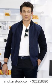 Miles Teller At The 2015 MTV Movie Awards Held At The Nokia Theatre L.A. Live In Los Angeles, USA On April 12, 2015.