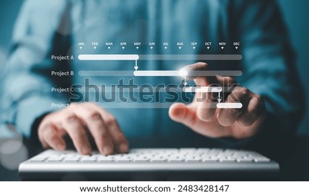 Milestone progress planning, Scheduling and proceeding with task reports, updating or tracking software. Manager or Project engineer manages construction or operation plans with Gantt chart schedules.