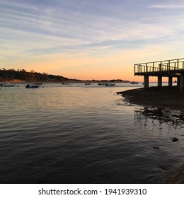 Milfontes, Portugal. Mira River Sunset Sight.