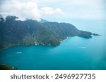 Milford Sound, Marlborough Sounds, South Island, New Zealand, Oceania.
Aerial view of Milford Sound in Southland.