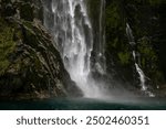 Milford Sound Waterfall in New Zealand