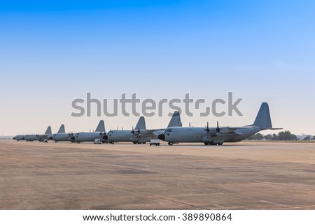 Military aircraft on the runway.
