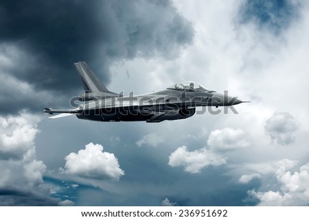 Military airplane at flying on the speed