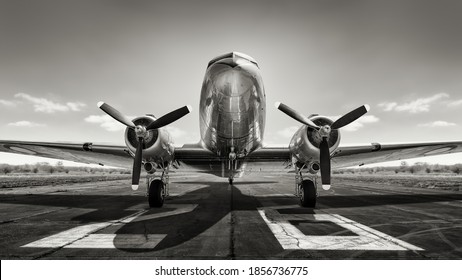 Military Airplane On A Runway