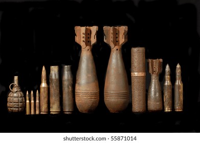 Military archeology.World War II remains.Excavated in Ukraine with metal-detector