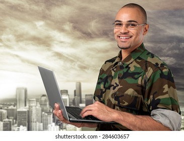 Military, Armed Forces, Laptop.