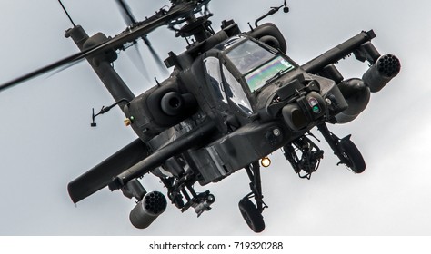 Military Attack Helicopter Flying.