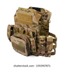 Military Body Armor Isolated On White Background