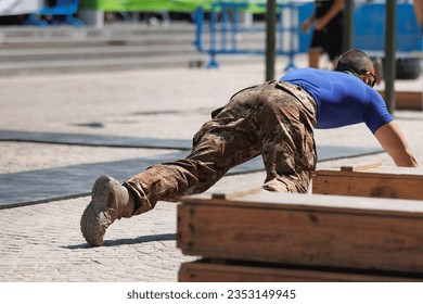 Military Boot Camp: Fitness Workout and Activities. - Powered by Shutterstock