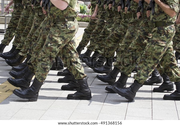 military marching boots