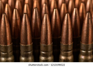 Military bullet ammunition detail.
