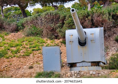 Military cannon used for coastal defense in Spain
