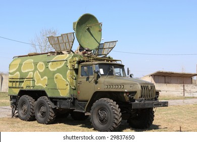 The Military Communication Truck On Testing Area