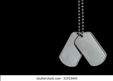 Military Dog Tags On Black