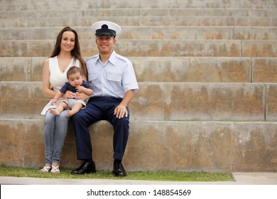 Military Family In The Park