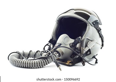 Military Flight Helmet Isolated.