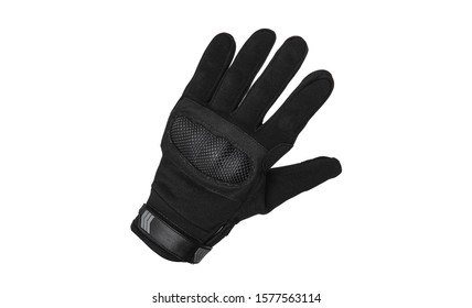 Military gloves, tactical gloves, protective gloves isolated white background. Wrist. Hunting Full Finger Gloves isolated on white