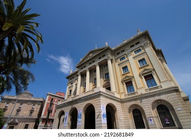 Military Government Building. Museum Of Barcelona In The Colon Square. City Of Barcelona, Catalonia, Spain. August 2022.