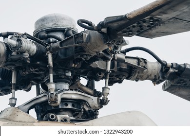 Military Helicopter Rotor Blade Detail Close-up.