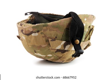 Military Helmet Isolate On A White Background